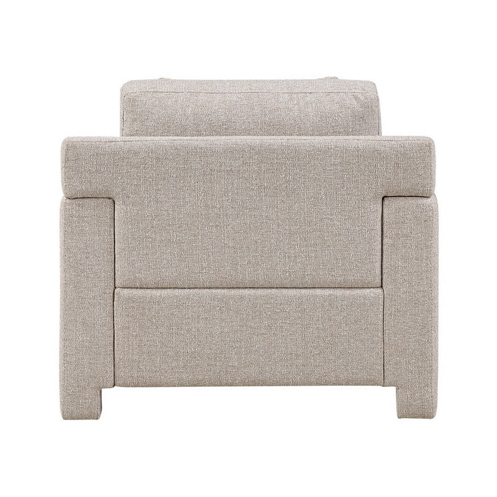 Evany Accent Chair with 1 Pillow and Upholstered Legs | Taupe Chenille