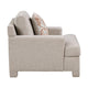 Evany Accent Chair with 1 Pillow and Upholstered Legs | Taupe Chenille