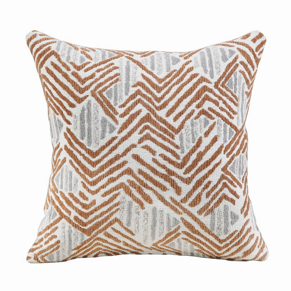 Evany Accent Chair with 1 Pillow and Upholstered Legs | Taupe Chenille