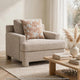 Evany Accent Chair with 1 Pillow and Upholstered Legs | Taupe Chenille