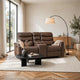 Meloni Glider Reclining Loveseat | Console and Holders | Brown Fabric