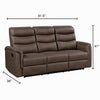 Meloni Double Glider Reclining Sofa | Drop-Down Table | Brown Microfiber
