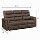 Meloni Double Glider Reclining Sofa | Drop-Down Table | Brown Microfiber