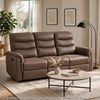 Meloni Double Glider Reclining Sofa | Drop-Down Table | Brown Microfiber