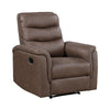 Meloni Reclining Chair with Pull-Hand Mechanism | Brown Microfiber