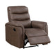 Meloni Reclining Chair with Pull-Hand Mechanism | Brown Microfiber