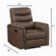 Meloni Reclining Chair with Pull-Hand Mechanism | Brown Microfiber