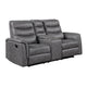 Meloni Glider Reclining Loveseat | Console and Holders | Gray Microfiber