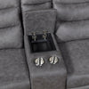 Meloni Glider Reclining Loveseat | Console and Holders | Gray Microfiber
