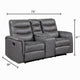 Meloni Glider Reclining Loveseat | Console and Holders | Gray Microfiber