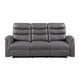 Meloni Double Glider Reclining Sofa | Drop-Down Table | Gray Microfiber