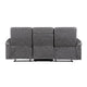 Meloni Double Glider Reclining Sofa | Drop-Down Table | Gray Microfiber