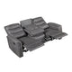 Meloni Double Glider Reclining Sofa | Drop-Down Table | Gray Microfiber