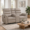 Meloni Glider Reclining Loveseat | Console and Holders | Taupe Fabric