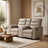 Meloni Glider Reclining Loveseat | Console and Holders | Taupe Fabric