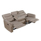 Meloni Double Glider Reclining Sofa | Drop-Down Table | Taupe Microfiber