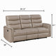Meloni Double Glider Reclining Sofa | Drop-Down Table | Taupe Microfiber