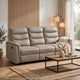 Meloni Double Glider Reclining Sofa | Drop-Down Table | Taupe Microfiber