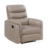 Meloni Reclining Chair with Pull-Hand Mechanism | Taupe Microfiber