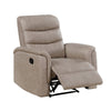 Meloni Reclining Chair with Pull-Hand Mechanism | Taupe Microfiber