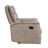 Meloni Reclining Chair with Pull-Hand Mechanism | Taupe Microfiber