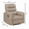 Meloni Reclining Chair with Pull-Hand Mechanism | Taupe Microfiber