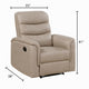 Meloni Reclining Chair with Pull-Hand Mechanism | Taupe Microfiber