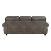 Pinto Sofa with Nailhead Trim and 2 Accent Pillows | Gray Microfiber