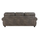Pinto Sofa with Nailhead Trim and 2 Accent Pillows | Gray Microfiber