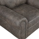 Pinto Sofa with Nailhead Trim and 2 Accent Pillows | Gray Microfiber