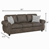 Pinto Sofa with Nailhead Trim and 2 Accent Pillows | Gray Microfiber