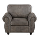 Pinto Traditional Accent Chair | Nailhead Trim | Brown-Gray Microfiber