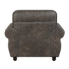 Pinto Traditional Accent Chair | Nailhead Trim | Brown-Gray Microfiber