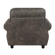 Pinto Traditional Accent Chair | Nailhead Trim | Brown-Gray Microfiber
