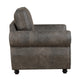 Pinto Traditional Accent Chair | Nailhead Trim | Brown-Gray Microfiber