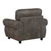 Pinto Traditional Accent Chair | Nailhead Trim | Brown-Gray Microfiber
