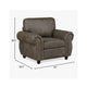 Pinto Traditional Accent Chair | Nailhead Trim | Brown-Gray Microfiber