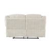 Cally Double Reclining Loveseat | Wall Hugger Design | Beige Microfiber