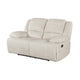 Cally Double Reclining Loveseat | Wall Hugger Design | Beige Microfiber