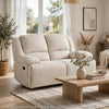 Cally Double Reclining Loveseat | Wall Hugger Design | Beige Microfiber