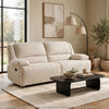 Cally Double Reclining Sofa with Wall Hugger Design | Beige Microfiber
