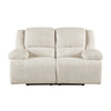 Cally Power Reclining Loveseat | USB Charging Ports | Beige Microfiber
