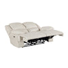 Cally Power Reclining Loveseat | USB Charging Ports | Beige Microfiber