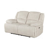Cally Power Reclining Loveseat | USB Charging Ports | Beige Microfiber