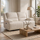 Cally Power Reclining Loveseat | USB Charging Ports | Beige Microfiber