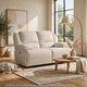 Cally Power Reclining Loveseat | USB Charging Ports | Beige Microfiber