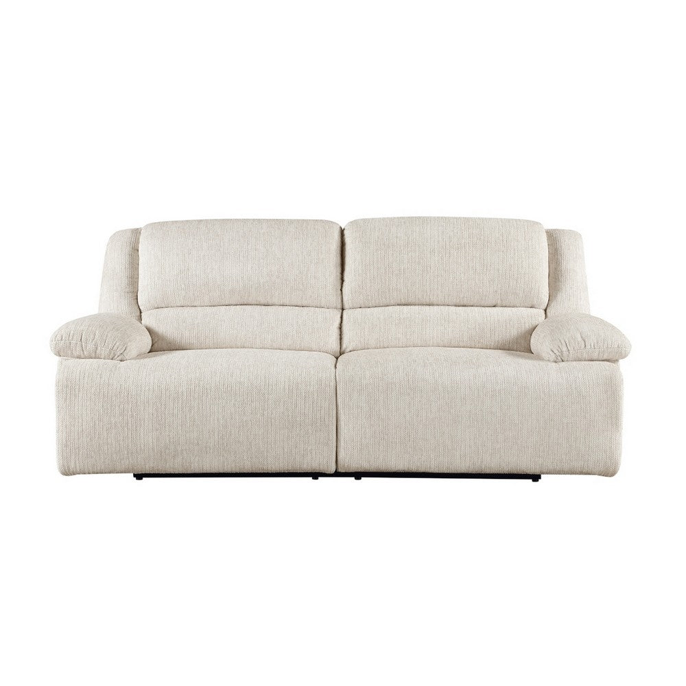 Cally Power Reclining Sofa with USB Charging Ports | Beige Microfiber