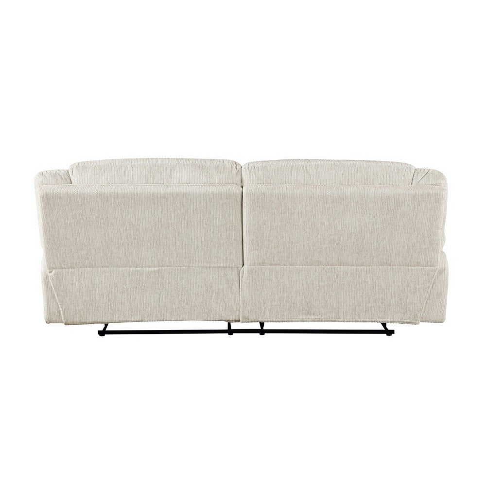 Cally Power Reclining Sofa with USB Charging Ports | Beige Microfiber