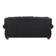 Ronny Sofa | Nailhead Trim | Brown Wood Feet | Black Genuine Leather
