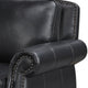 Ronny Sofa | Nailhead Trim | Brown Wood Feet | Black Genuine Leather